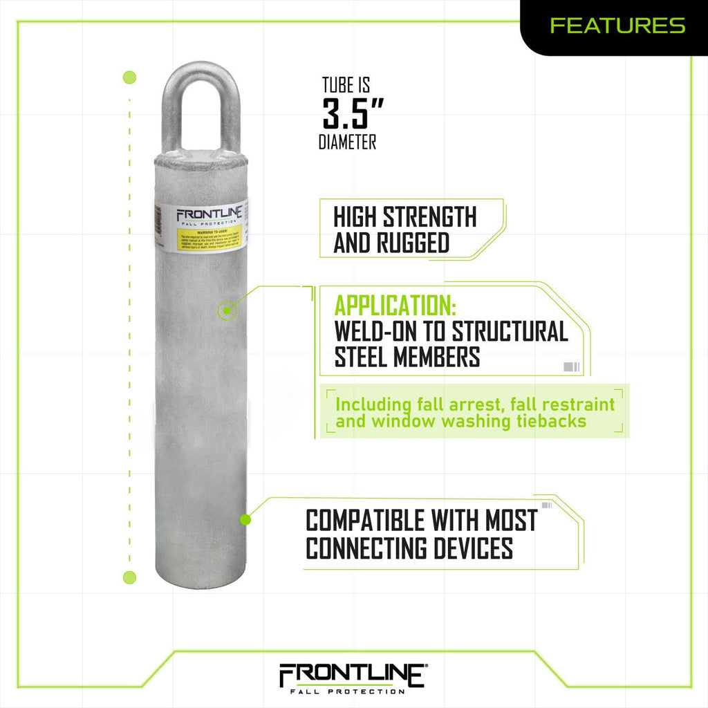 Frontline RW Weld - on Commercial Anchor 12" - Lined Out Frontline RW Weld - on Commercial Anchor 12"Work Safety Harnesses
