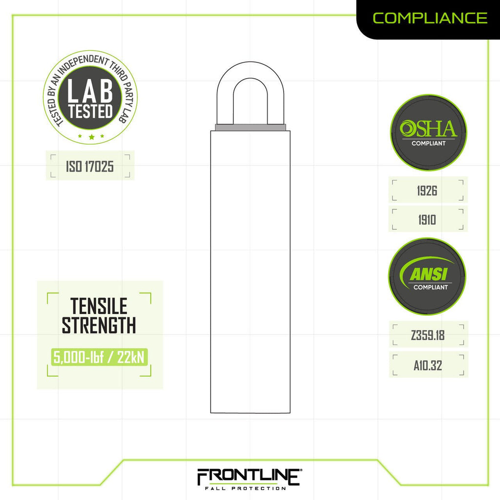 Frontline RW Weld - on Commercial Anchor 12" - Lined Out Frontline RW Weld - on Commercial Anchor 12"Work Safety Harnesses