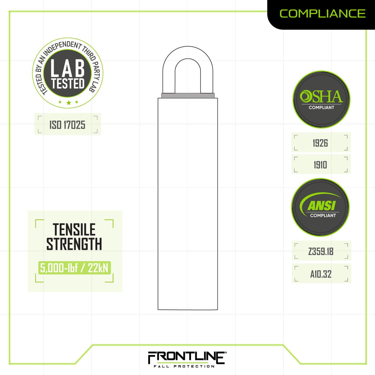 Frontline RW Weld - on Commercial Anchor 12" - Lined Out Frontline RW Weld - on Commercial Anchor 12"Work Safety Harnesses