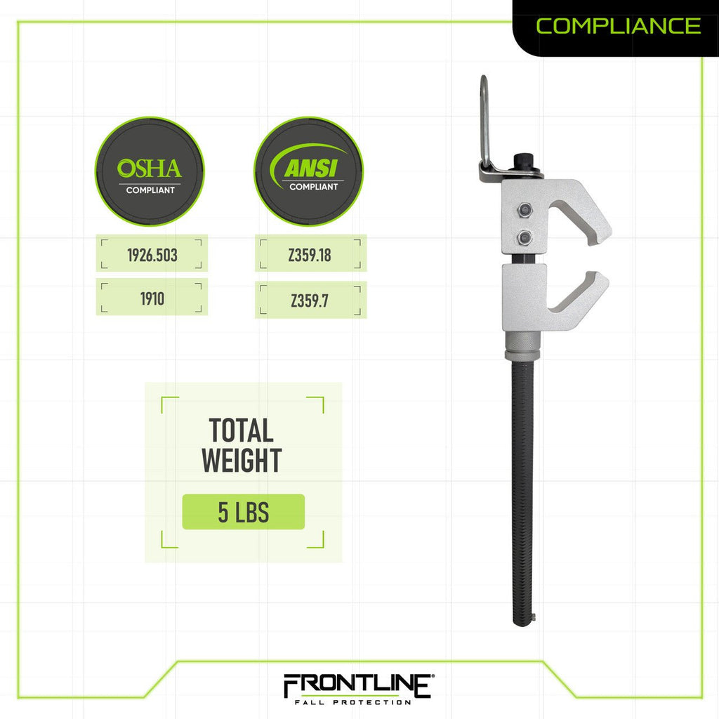 Frontline ST18AV Aluminum I - Beam Fixed Anchor - Lined Out Frontline ST18AV Aluminum I - Beam Fixed AnchorWork Safety Harnesses