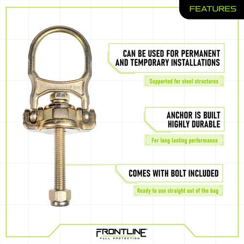 Frontline STB5K ALPHA Swivel 5k Steel Anchor - Lined Out Frontline STB5K ALPHA Swivel 5k Steel AnchorWork Safety Harnesses