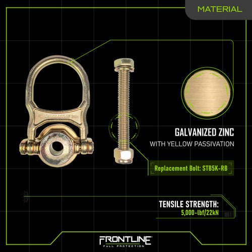 Frontline STB5K ALPHA Swivel 5k Steel Anchor - Lined Out Frontline STB5K ALPHA Swivel 5k Steel AnchorWork Safety Harnesses