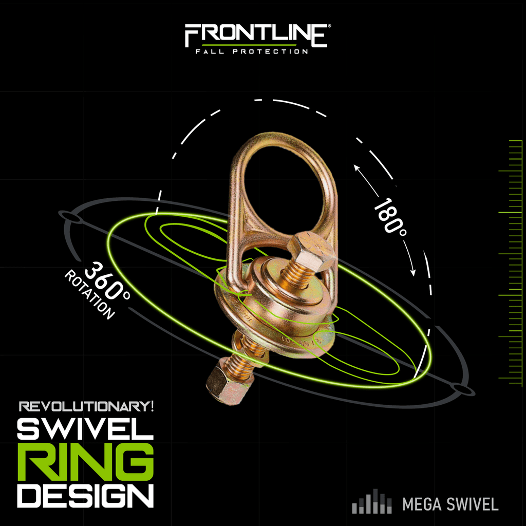 Frontline STM5810K MEGA Swivel 10k Steel Anchor - Lined Out Frontline STM5810K MEGA Swivel 10k Steel AnchorWork Safety Harnesses