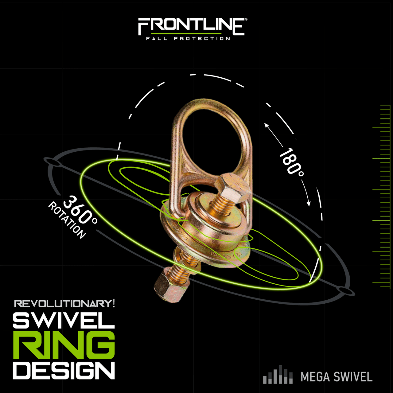 Frontline STM5810K MEGA Swivel 10k Steel Anchor - Lined Out Frontline STM5810K MEGA Swivel 10k Steel AnchorWork Safety Harnesses