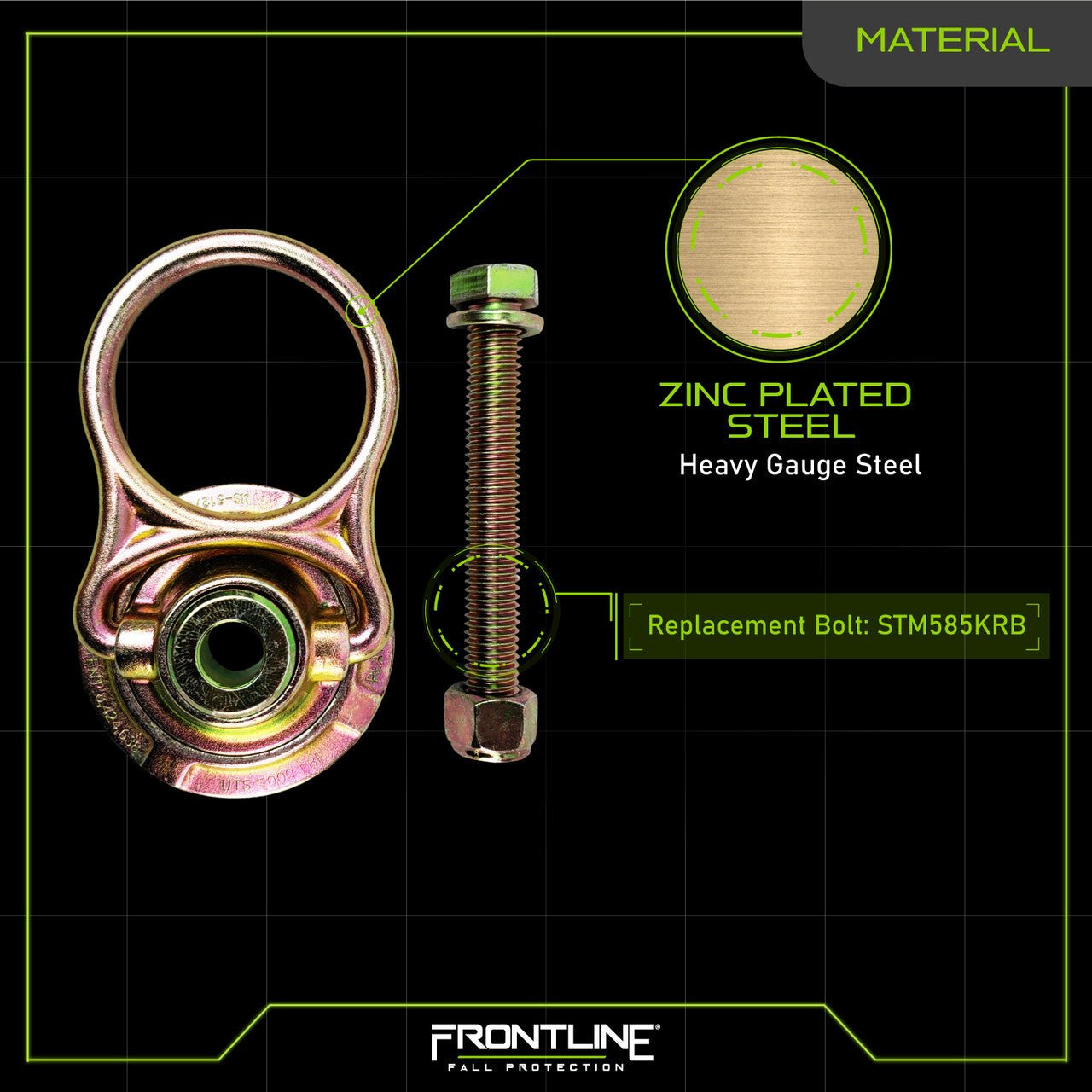 Frontline STM585K MEGA Swivel 5k Steel Anchor - Lined Out Frontline STM585K MEGA Swivel 5k Steel AnchorWork Safety Harnesses