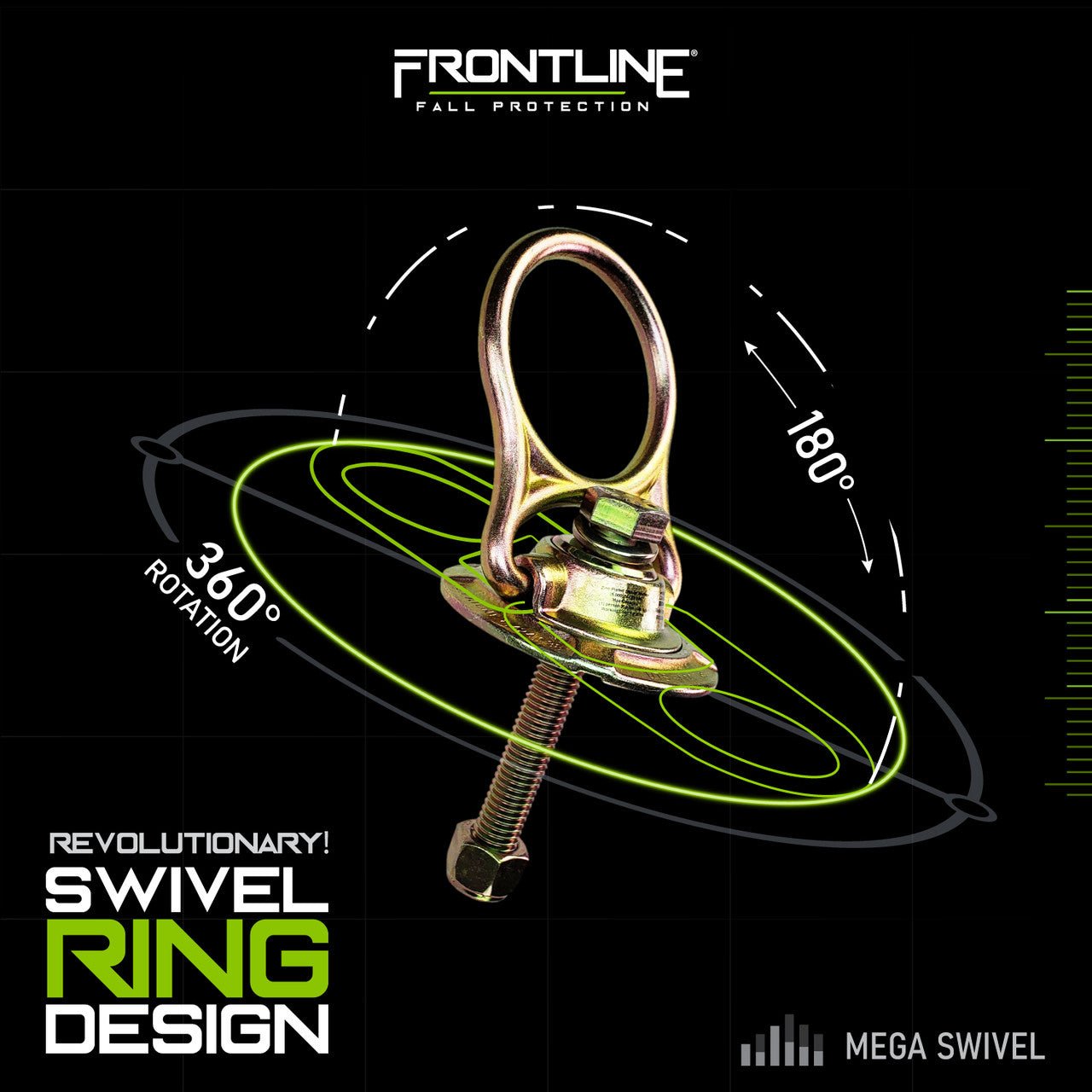 Frontline STM585K MEGA Swivel 5k Steel Anchor - Lined Out Frontline STM585K MEGA Swivel 5k Steel AnchorWork Safety Harnesses
