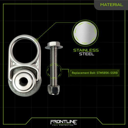 Frontline STM585K - SS MEGA Swivel 360° Stainless Steel 5K Steel Anchor - Lined Out Frontline STM585K - SS MEGA Swivel 360° Stainless Steel 5K Steel AnchorWork Safety Harnesses