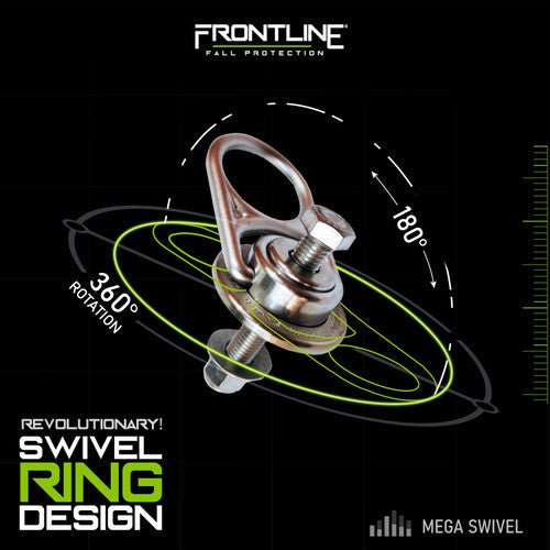 Frontline STM585K - SS MEGA Swivel 360° Stainless Steel 5K Steel Anchor - Lined Out Frontline STM585K - SS MEGA Swivel 360° Stainless Steel 5K Steel AnchorWork Safety Harnesses