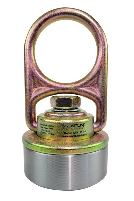 Frontline STMP10K - WO + STM10K - SA MEGA Swivel 10k Steel Anchor with Weld - on Puck - Lined Out Frontline STMP10K - WO + STM10K - SA MEGA Swivel 10k Steel Anchor with Weld - on PuckWork Safety Harnesses
