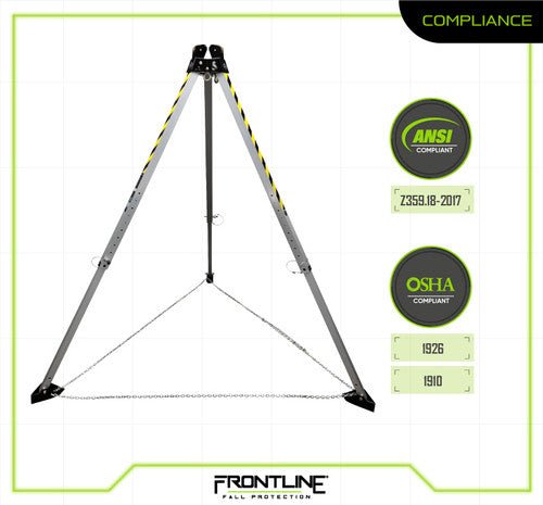 Frontline TAN07 MEGApod 7' Aluminum Tripod - Lined Out Frontline TAN07 MEGApod 7' Aluminum TripodWork Safety Harnesses