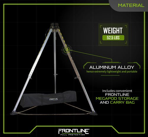 Frontline TAN10 MEGApod 10' Aluminum Tripod - Lined Out Frontline TAN10 MEGApod 10' Aluminum TripodWork Safety Harnesses