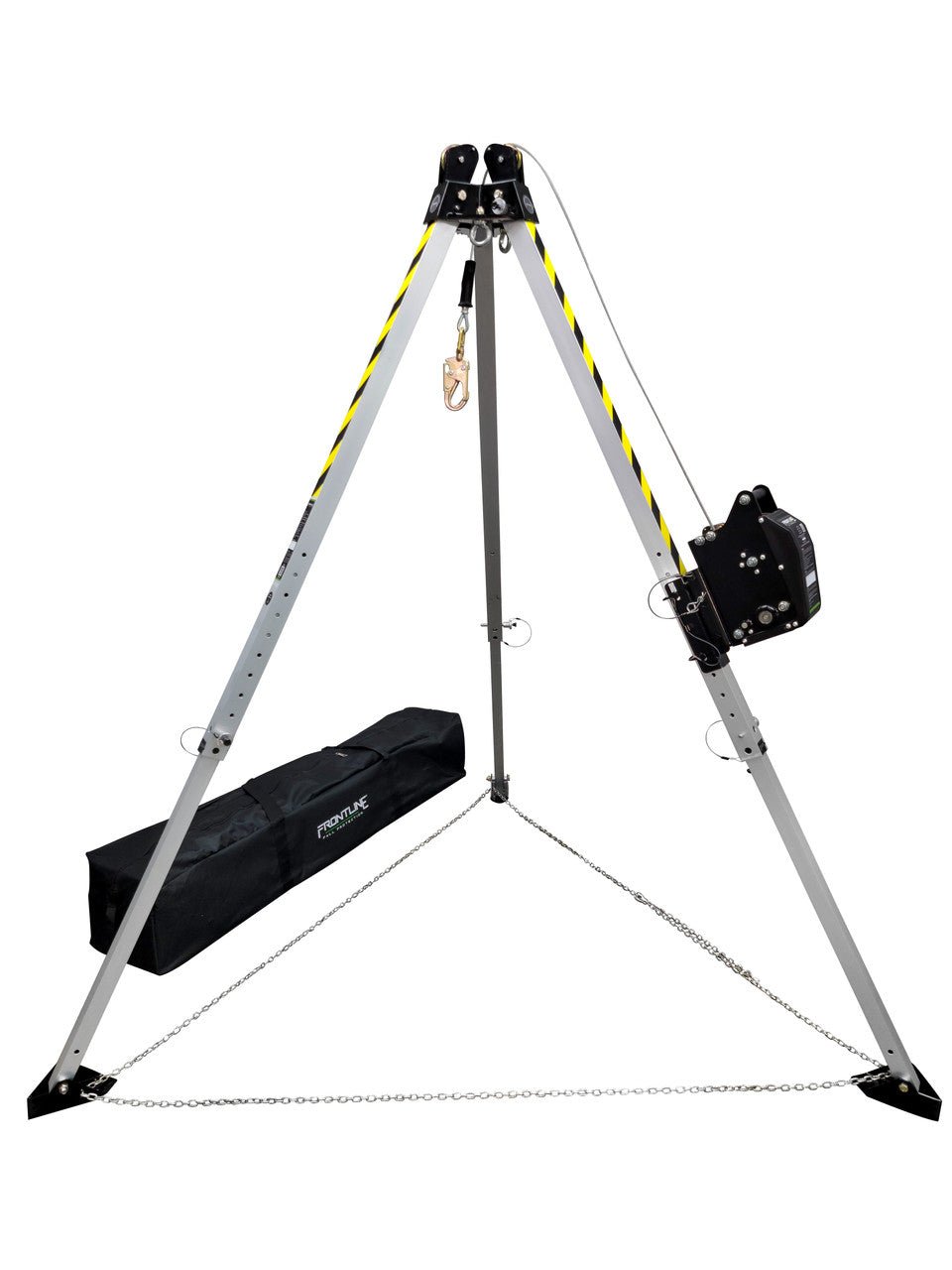 Frontline TAN10RU MEGApod Confined Space Kit 10' Aluminum Tripod with 60' Winch - Lined Out Frontline TAN10RU MEGApod Confined Space Kit 10' Aluminum Tripod with 60' WinchWork Safety Harnesses