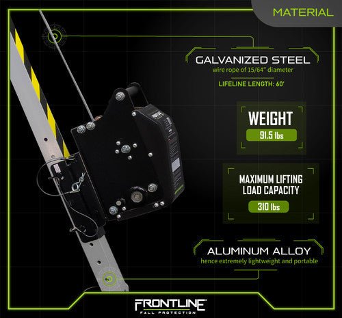 Frontline TAN10RU MEGApod Confined Space Kit 10' Aluminum Tripod with 60' Winch - Lined Out Frontline TAN10RU MEGApod Confined Space Kit 10' Aluminum Tripod with 60' WinchWork Safety Harnesses
