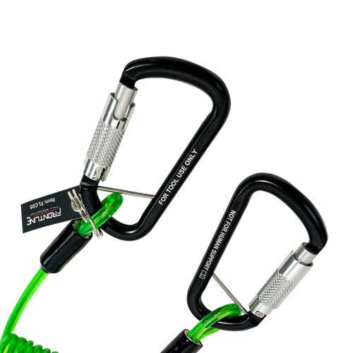 Frontline TLC05 ToolGrip Coil Tool Tether 5 lbs with Double Self - locking Aluminum Carabiner - Lined Out Frontline TLC05 ToolGrip Coil Tool Tether 5 lbs with Double Self - locking Aluminum CarabinerWork Safety Harnesses