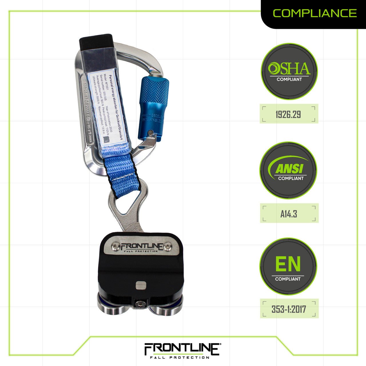 Frontline TRR38 Vertical Ladder System Trolley - Lined Out Frontline TRR38 Vertical Ladder System TrolleyWork Safety Harnesses