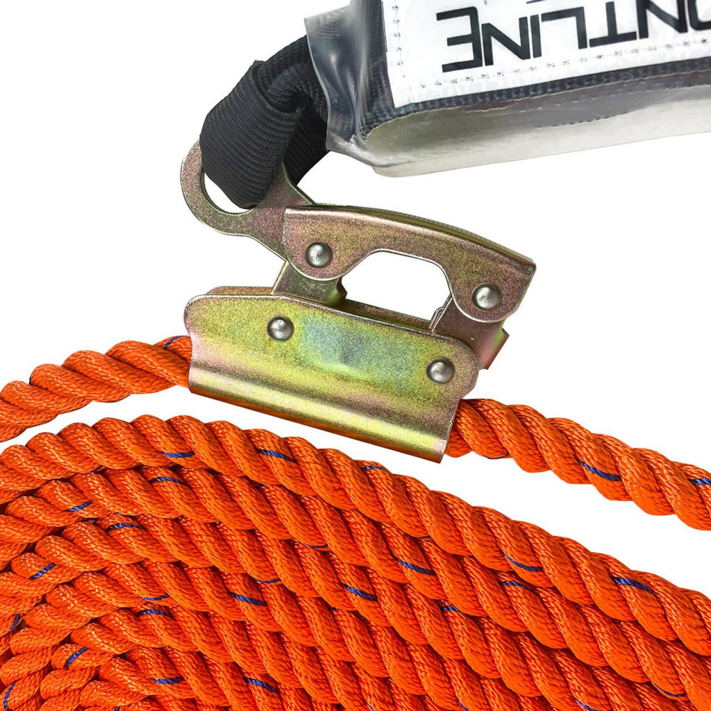 Frontline VLPR3L Premium Vertical Lifeline with Openable Rope Grab and Shock Pack 25' - Lined Out Frontline VLPR3L Premium Vertical Lifeline with Openable Rope Grab and Shock Pack 25'Work Safety Harnesses