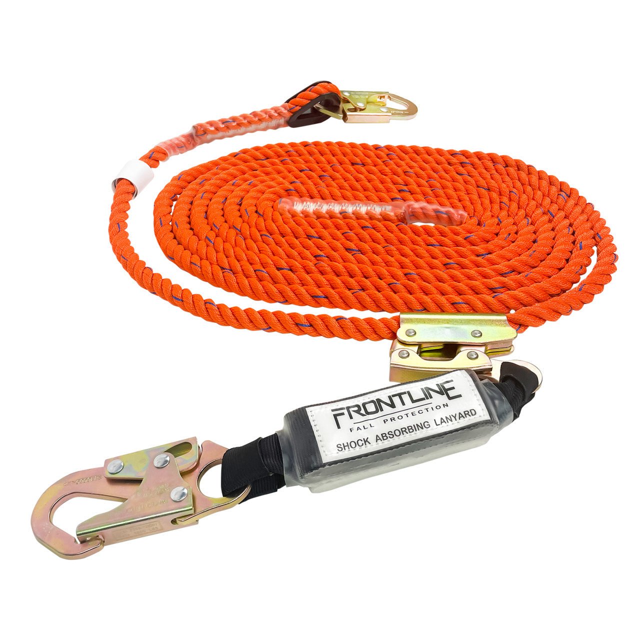 Frontline VLPR3L Premium Vertical Lifeline with Openable Rope Grab and Shock Pack 50' - Lined Out Frontline VLPR3L Premium Vertical Lifeline with Openable Rope Grab and Shock Pack 50'Work Safety Harnesses