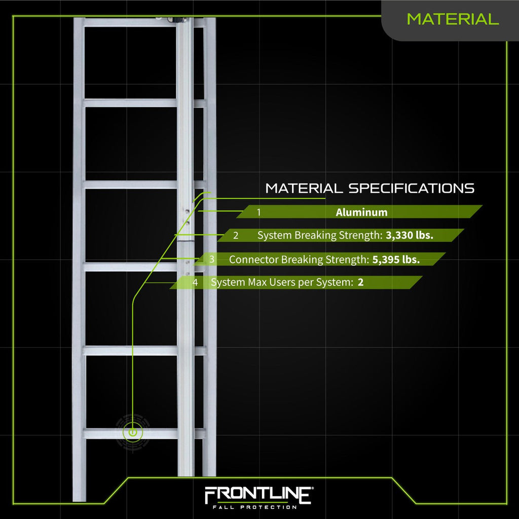 Frontline VLRS Securail Pro Vertical Lifeline System 30' - Lined Out Frontline VLRS Securail Pro Vertical Lifeline System 30'Work Safety Harnesses