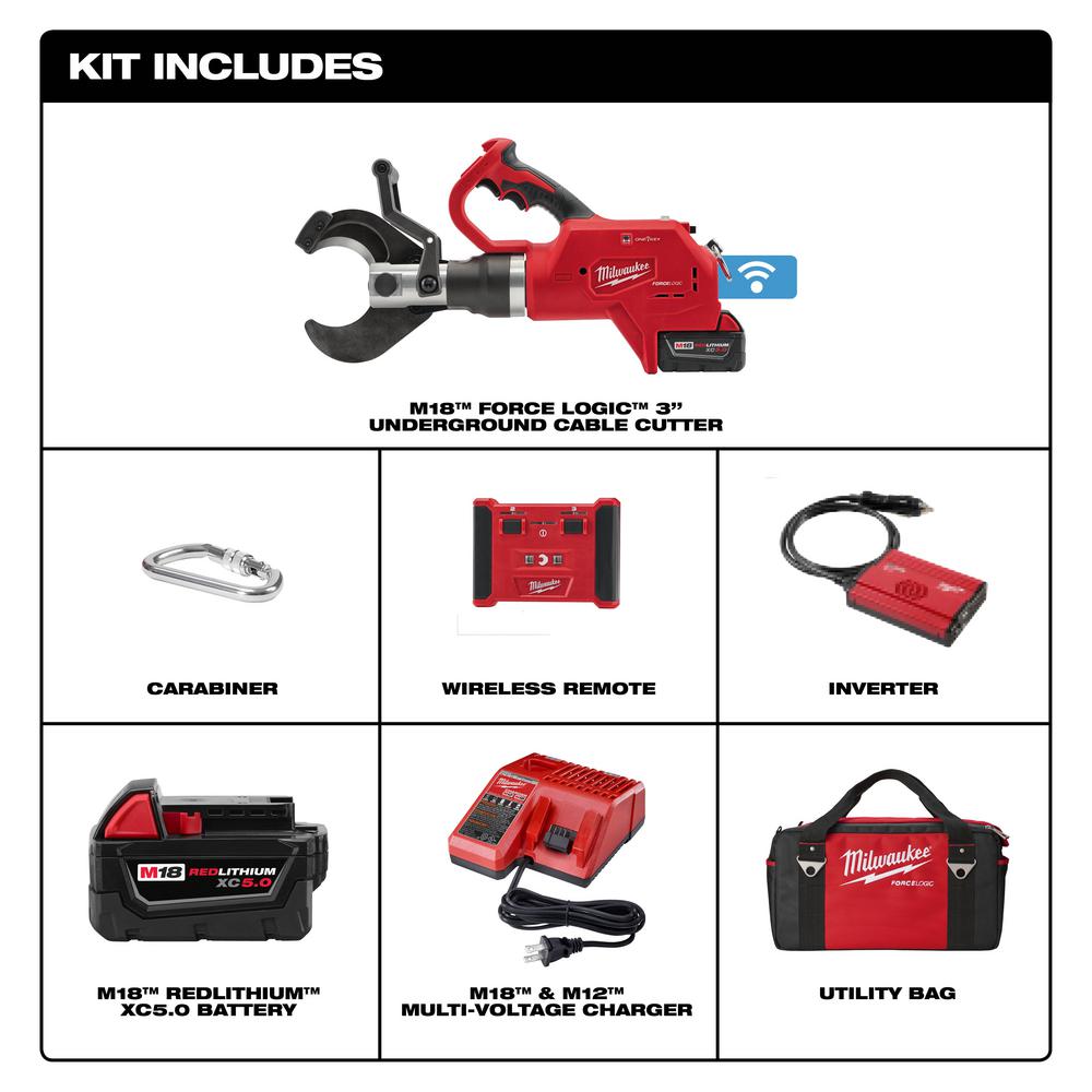 M18 FORCE LOGIC 3" Underground Cable Cutter w/ Wireless Remote - (89 - 2776R21) - Lined Out M18 FORCE LOGIC 3" Underground Cable Cutter w/ Wireless Remote - (89 - 2776R21)Cable Cutter