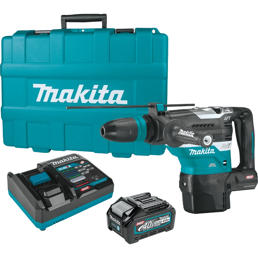 Makita GRH05M1 40V max XGT® Brushless 1‑9/16" SDS‑MAX AVT® Rotary Hammer Kit, AFT®, AWS® Capable (4.0Ah) - Lined Out Makita GRH05M1 40V max XGT® Brushless 1‑9/16" SDS‑MAX AVT® Rotary Hammer Kit, AFT®, AWS® Capable (4.0Ah)Handheld Power Drills