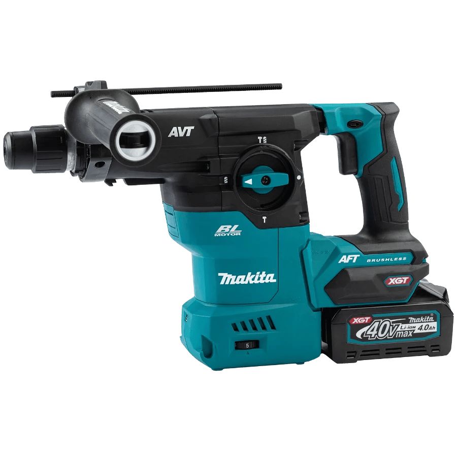 Makita GRH08M1 40V max XGT® Brushless Cordless 1‑3/16" SDS‑PLUS AVT® Rotary Hammer Kit, AFT®, AWS® Capable (4.0Ah) - Lined Out Makita GRH08M1 40V max XGT® Brushless Cordless 1‑3/16" SDS‑PLUS AVT® Rotary Hammer Kit, AFT®, AWS® Capable (4.0Ah)Handheld Power Drills