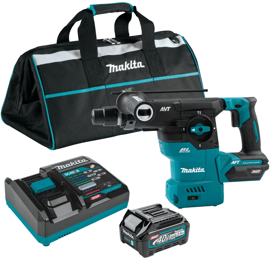 Makita GRH08M1 40V max XGT® Brushless Cordless 1‑3/16" SDS‑PLUS AVT® Rotary Hammer Kit, AFT®, AWS® Capable (4.0Ah) - Lined Out Makita GRH08M1 40V max XGT® Brushless Cordless 1‑3/16" SDS‑PLUS AVT® Rotary Hammer Kit, AFT®, AWS® Capable (4.0Ah)Handheld Power Drills