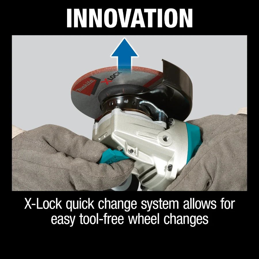 Makita XAG26Z 18V LXT Lithium - Ion Brushless Cordless 4 - 1/2 / 5" Paddle Switch X - LOCK Angle Grinder - Lined Out Makita XAG26Z 18V LXT Lithium - Ion Brushless Cordless 4 - 1/2 / 5" Paddle Switch X - LOCK Angle GrinderGrinders