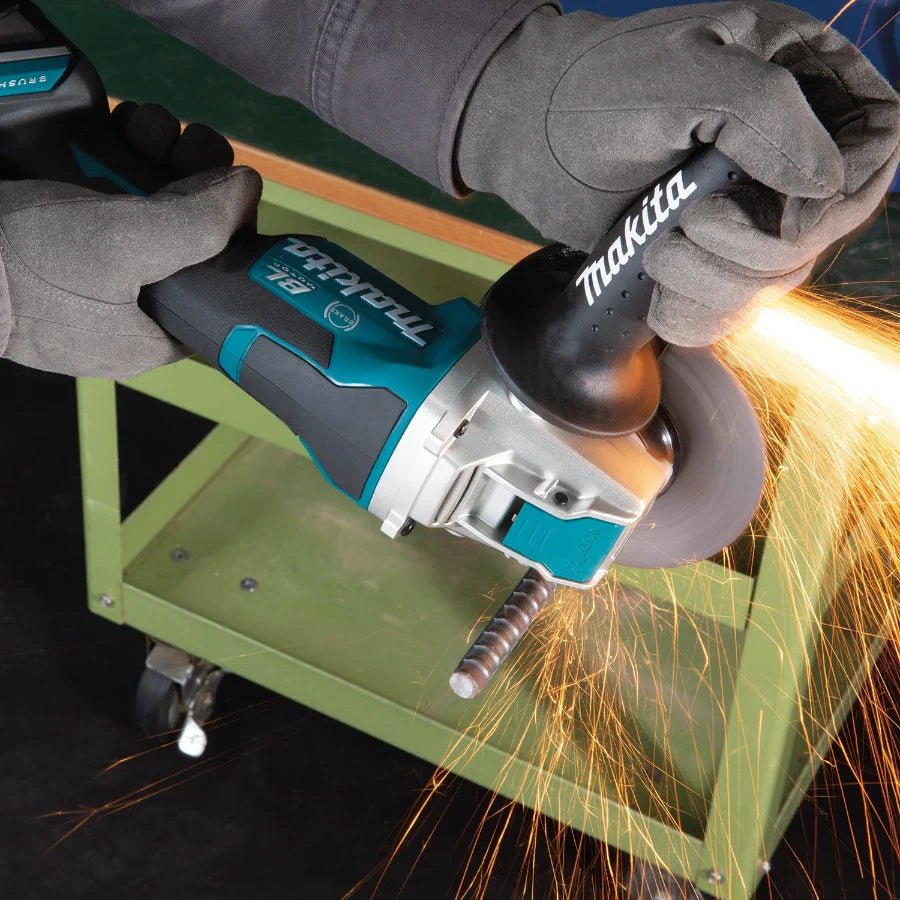 Makita XAG26Z 18V LXT Lithium - Ion Brushless Cordless 4 - 1/2 / 5" Paddle Switch X - LOCK Angle Grinder - Lined Out Makita XAG26Z 18V LXT Lithium - Ion Brushless Cordless 4 - 1/2 / 5" Paddle Switch X - LOCK Angle GrinderGrinders