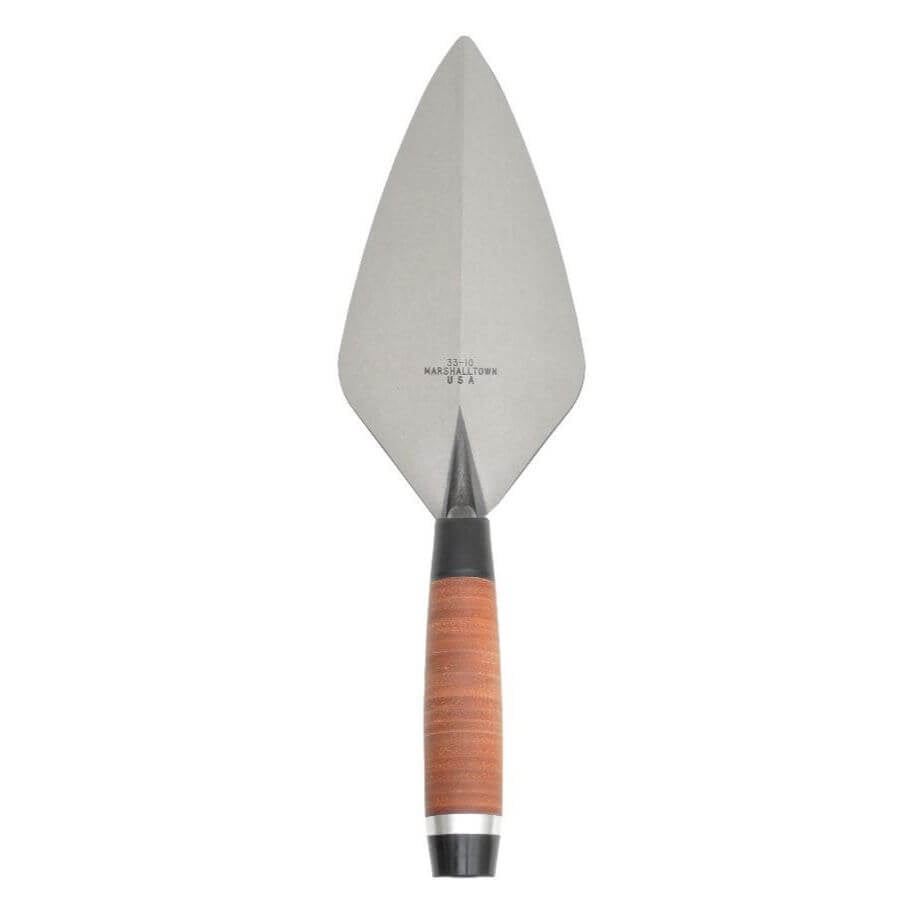 Marshalltown 10326 10" Brick Trowel London Pattern - Leather Handle - Lined Out Marshalltown 10326 10" Brick Trowel London Pattern - Leather HandleMasonry Trowels