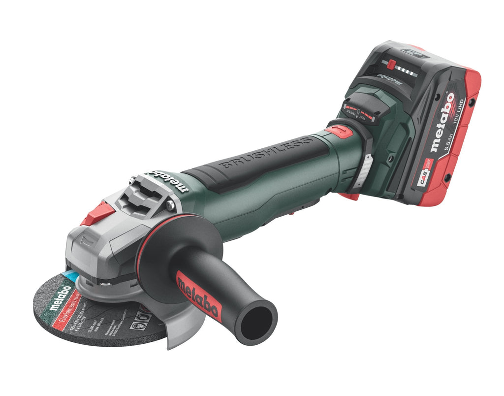 Metabo 613059520 WPB 18 LT BL 11 - 125 Quick 5.5 Kit 4 - 1/2” / 5” Brushless Braking Angle Grinder Kit - Lined Out Metabo 613059520 WPB 18 LT BL 11 - 125 Quick 5.5 Kit 4 - 1/2” / 5” Brushless Braking Angle Grinder KitGrinders