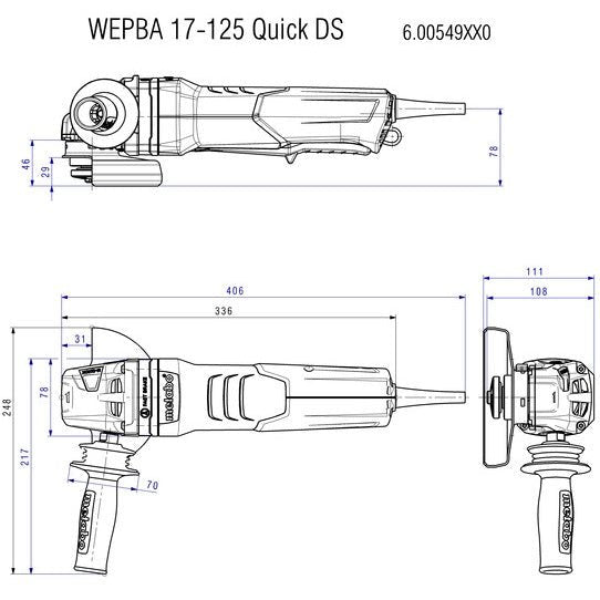 Metabo 613114420 WEPBA 19 - 125 Q DS 5in M - Brush Angle Grinder - Lined Out Metabo 613114420 WEPBA 19 - 125 Q DS 5in M - Brush Angle GrinderGrinders