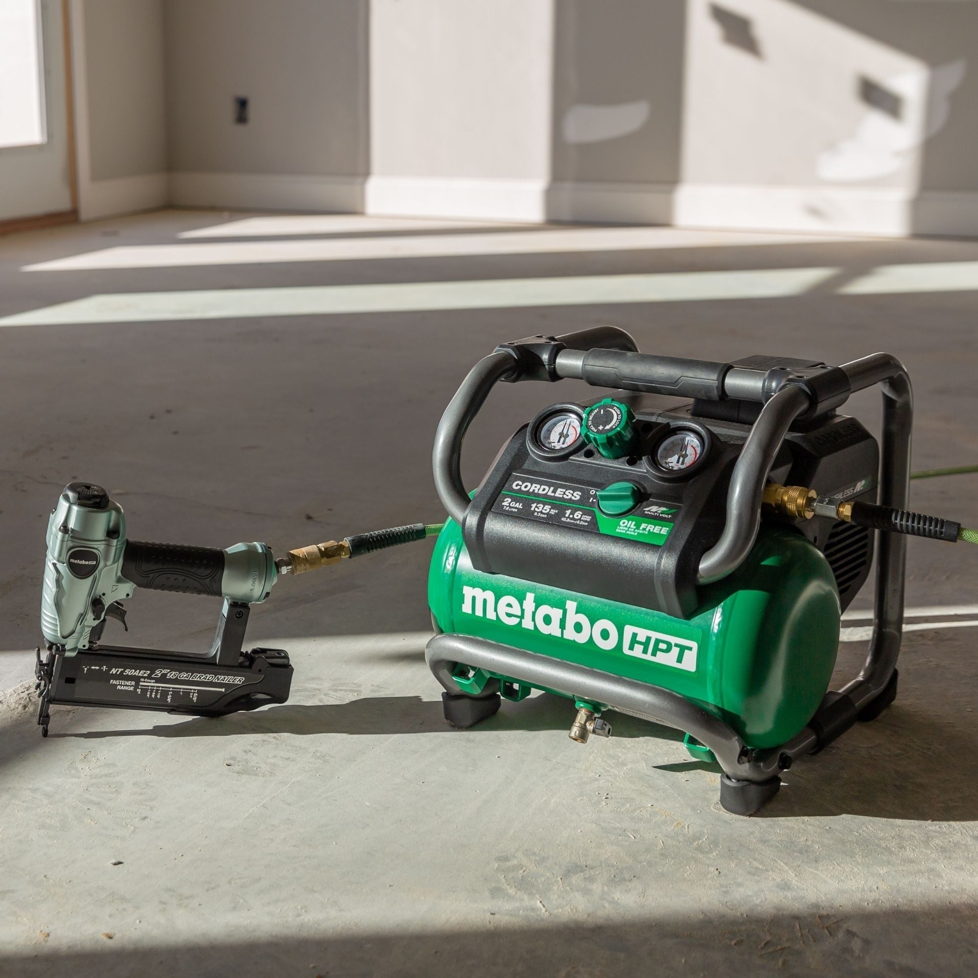 Metabo HPT EC36DAQ4M 36V MultiVolt 2 Gallon Cordless Compressor - Lined Out Metabo HPT EC36DAQ4M 36V MultiVolt 2 Gallon Cordless CompressorCompressors