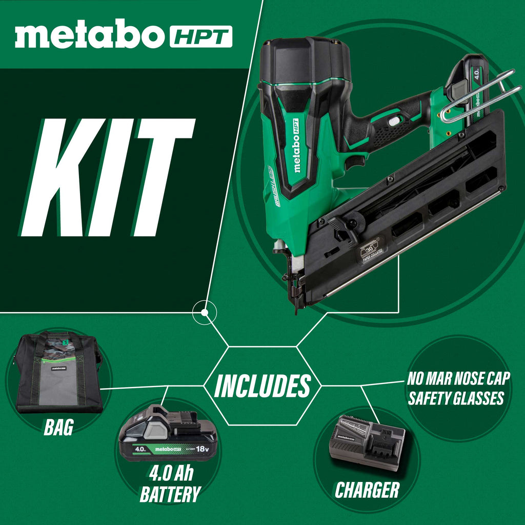 Metabo HPT NR1890DCSTM 18V MultiVolt Cordless 3 - 1/2" Paper Tape Framing Nailer - Lined Out Metabo HPT NR1890DCSTM 18V MultiVolt Cordless 3 - 1/2" Paper Tape Framing NailerNailers & Staplers