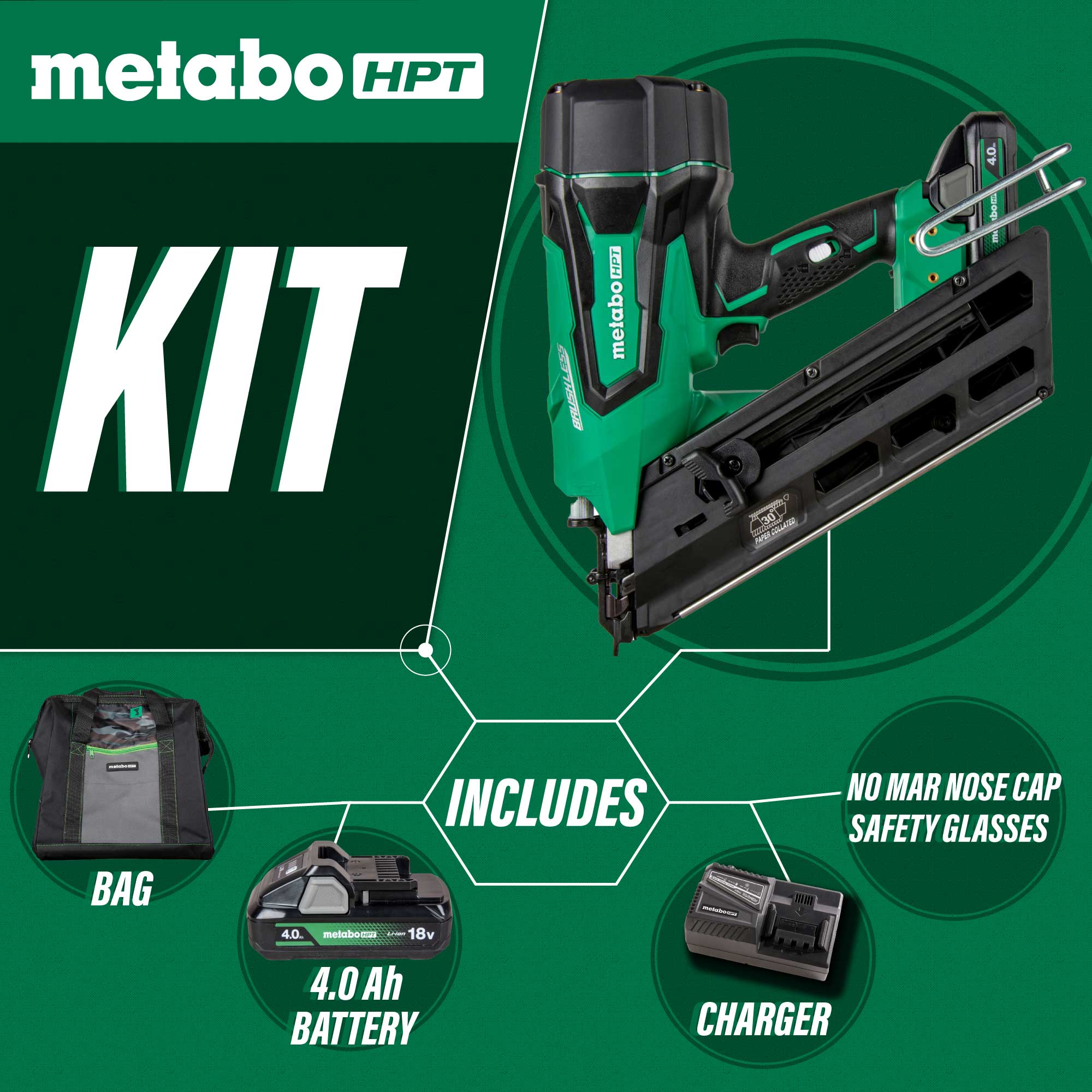 Metabo HPT NR1890DCSTM 18V MultiVolt Cordless 3 - 1/2" Paper Tape Framing Nailer - Lined Out Metabo HPT NR1890DCSTM 18V MultiVolt Cordless 3 - 1/2" Paper Tape Framing NailerNailers & Staplers