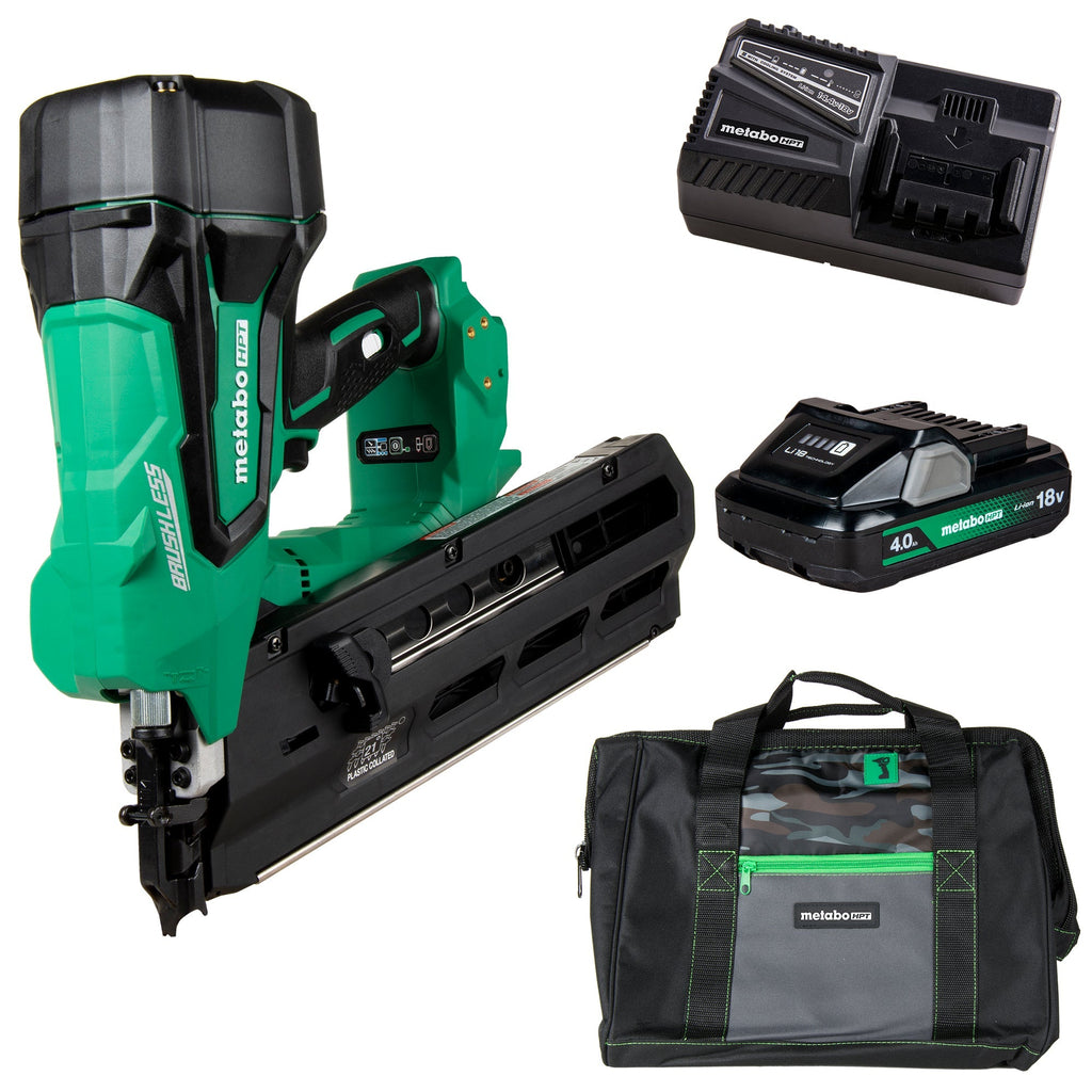 Metabo HPT NR1890DRSTM 18V MultiVolt™ Cordless 21 Degree 3 - 1/2" Plastic Strip Framing Nailer - Lined Out Metabo HPT NR1890DRSTM 18V MultiVolt™ Cordless 21 Degree 3 - 1/2" Plastic Strip Framing NailerNailers & Staplers