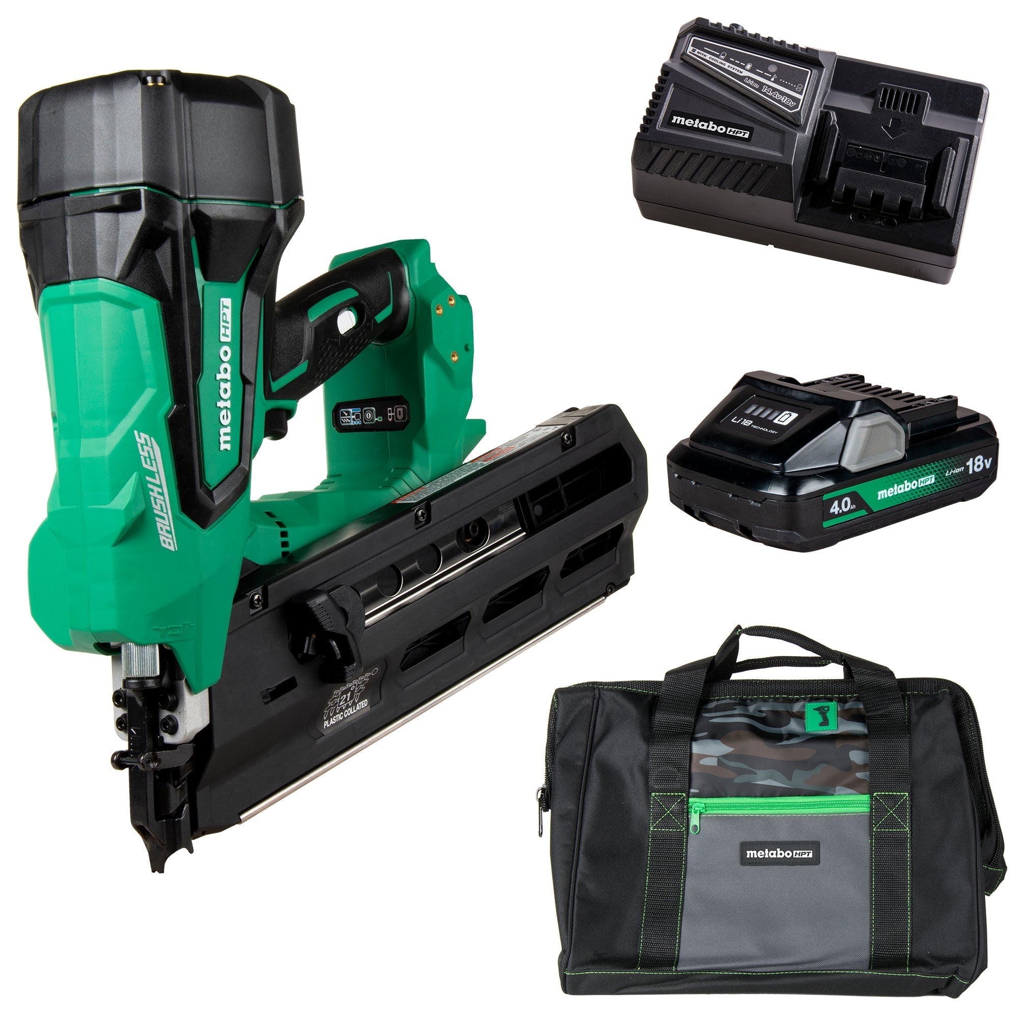 Metabo HPT NR1890DRSTM 18V MultiVolt™ Cordless 21 Degree 3 - 1/2" Plastic Strip Framing Nailer - Lined Out Metabo HPT NR1890DRSTM 18V MultiVolt™ Cordless 21 Degree 3 - 1/2" Plastic Strip Framing NailerNailers & Staplers
