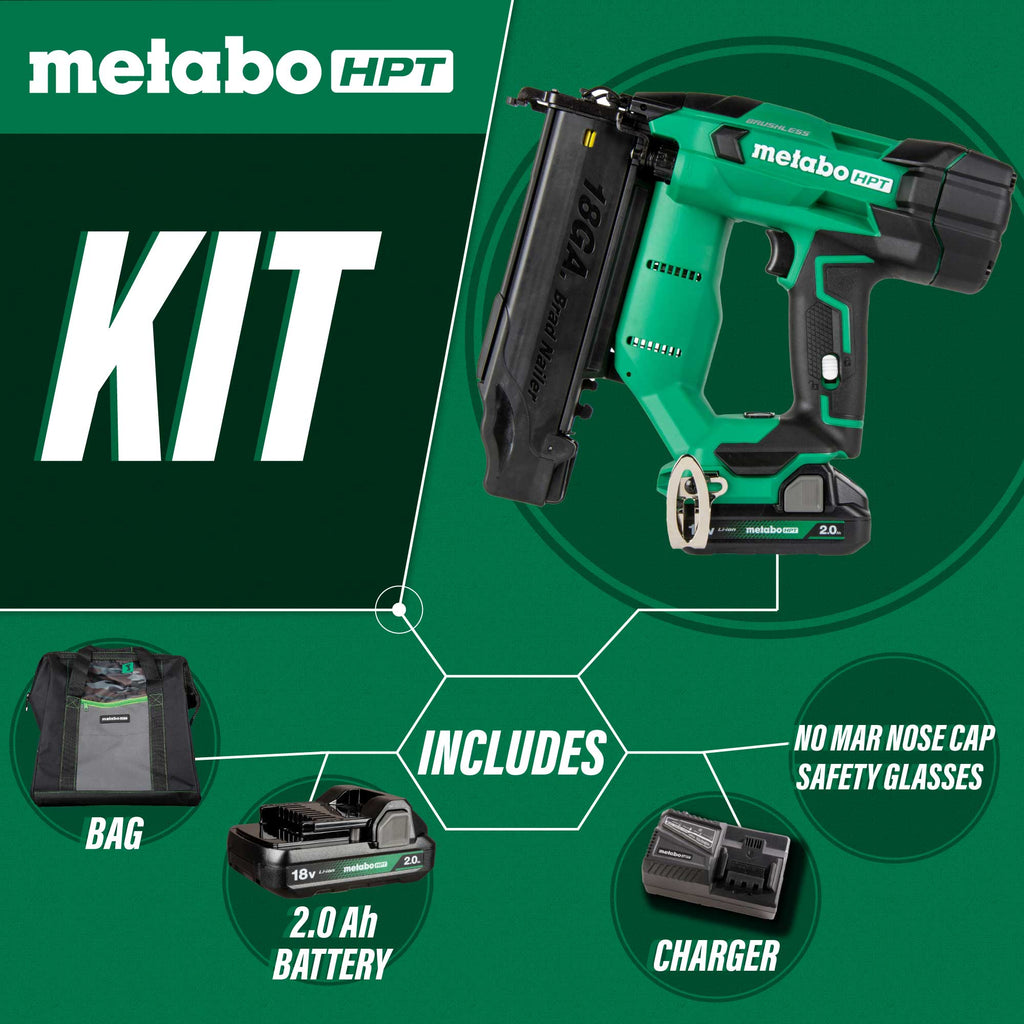 Metabo HPT NT1850DFTM 18V Compact 18 Gauge Cordless Brad Nailer Kit (1x2.0Ah) - Lined Out Metabo HPT NT1850DFTM 18V Compact 18 Gauge Cordless Brad Nailer Kit (1x2.0Ah)Nailers & Staplers