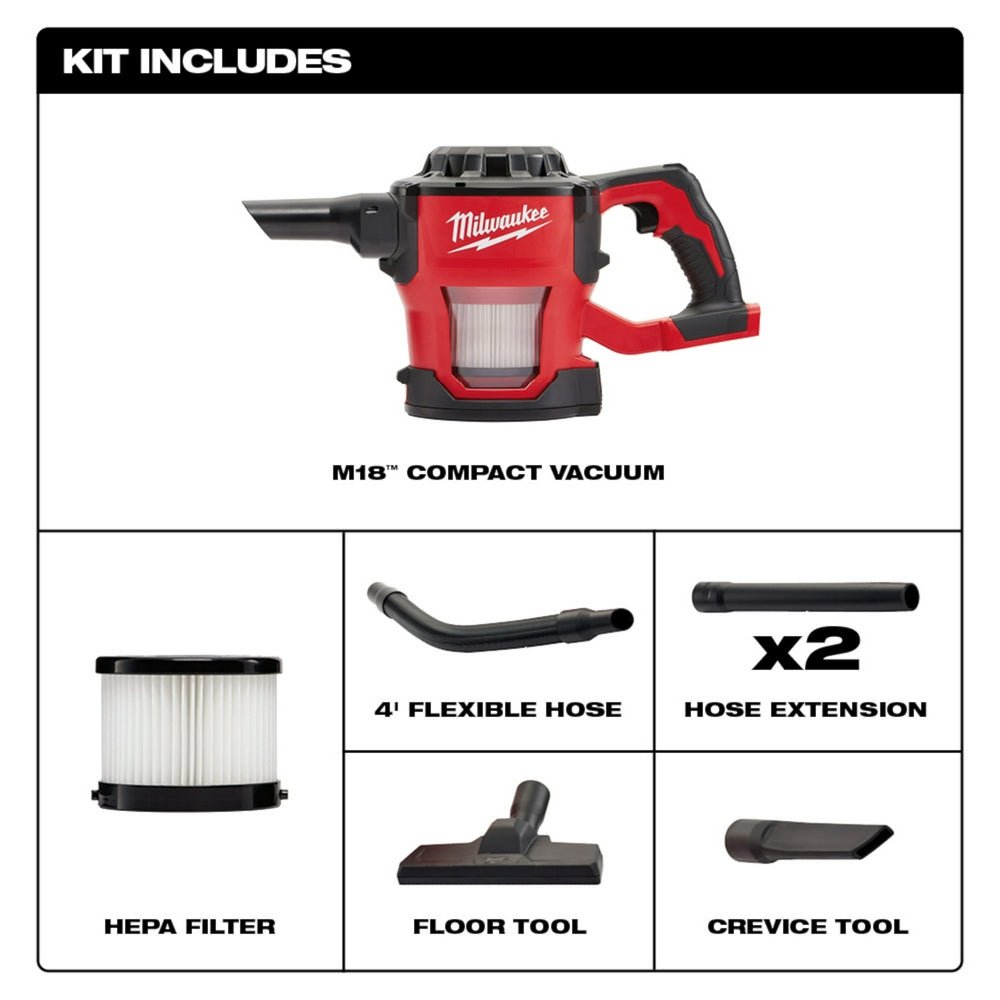 Milwaukee 0882 - 20 M18™ Compact Vacuum - Lined Out Milwaukee 0882 - 20 M18™ Compact VacuumVacuums