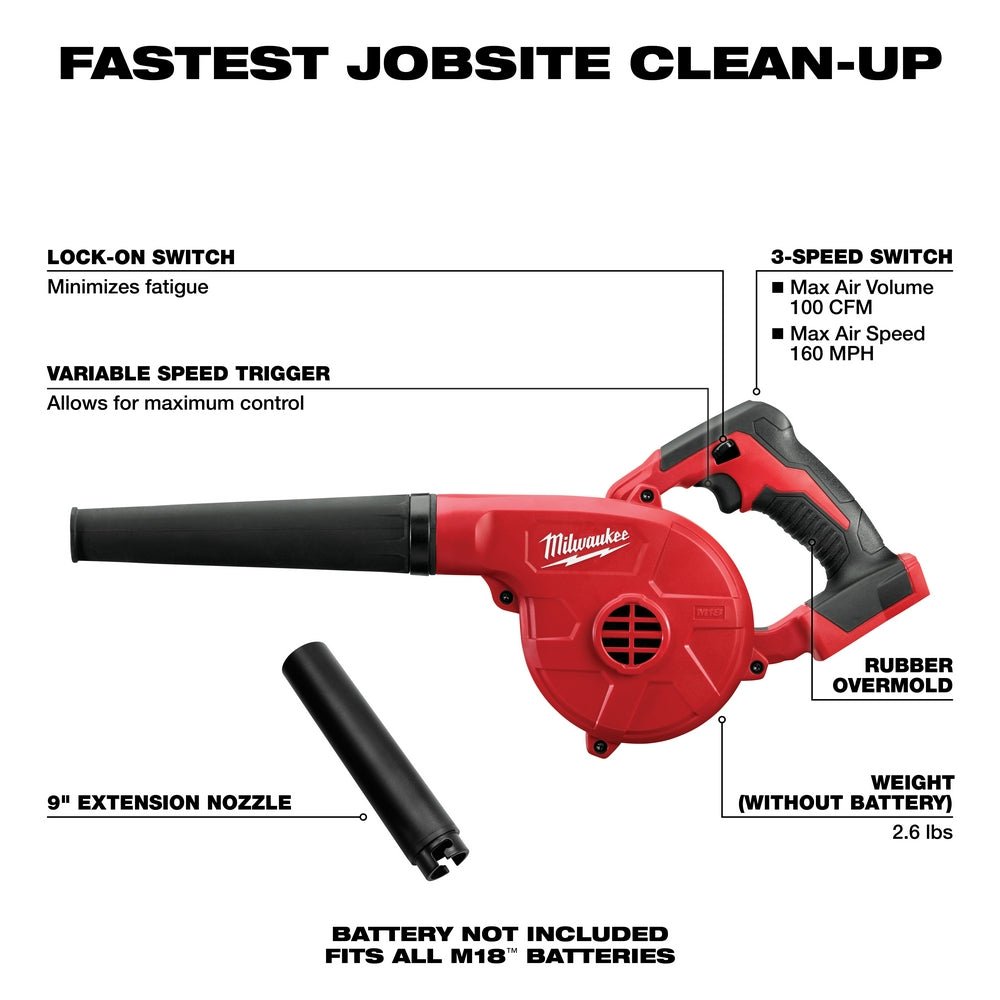 Milwaukee 0884 - 20 M18™ Compact Blower - Lined Out Milwaukee 0884 - 20 M18™ Compact BlowerLeaf Blowers