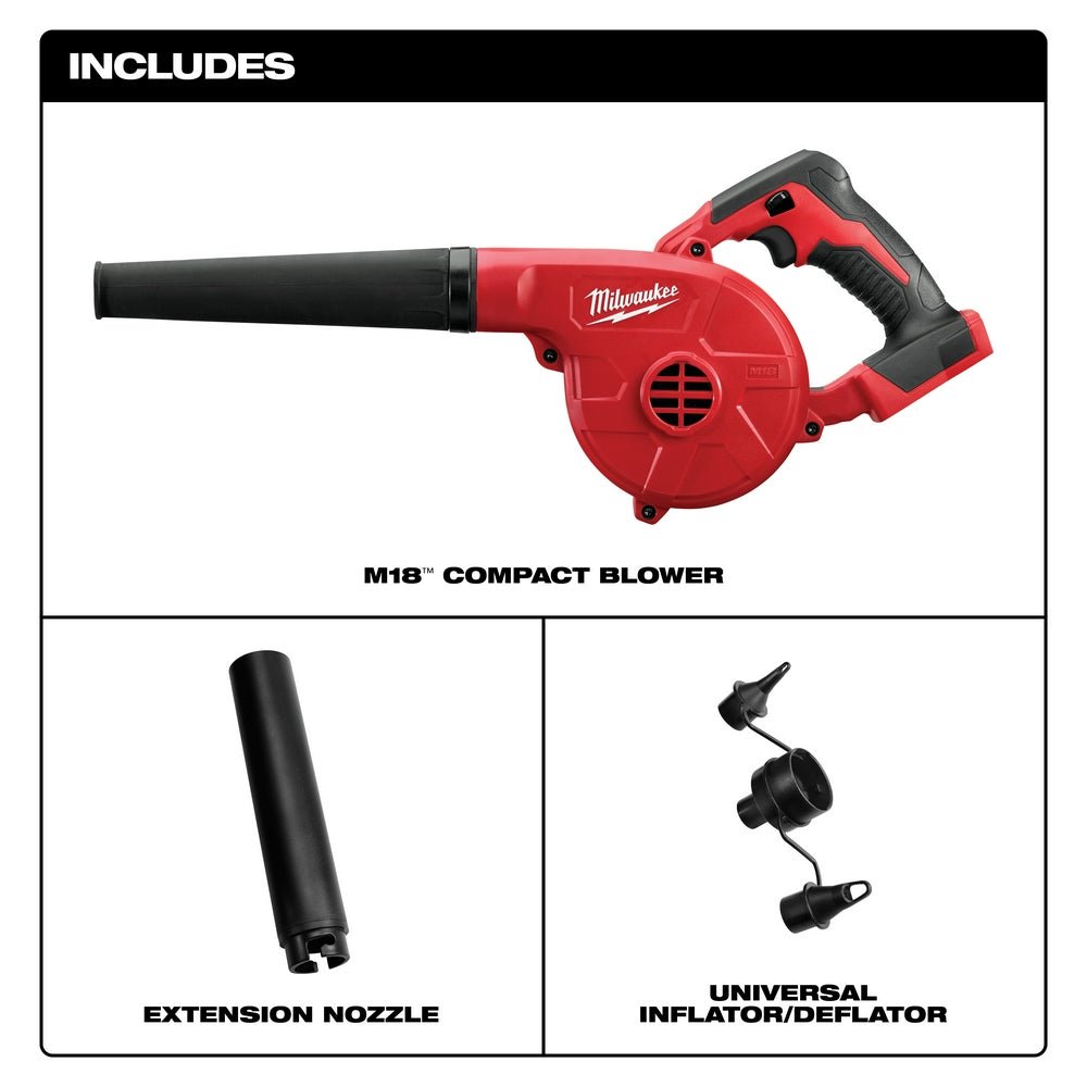 Milwaukee 0884 - 20 M18™ Compact Blower - Lined Out Milwaukee 0884 - 20 M18™ Compact BlowerLeaf Blowers
