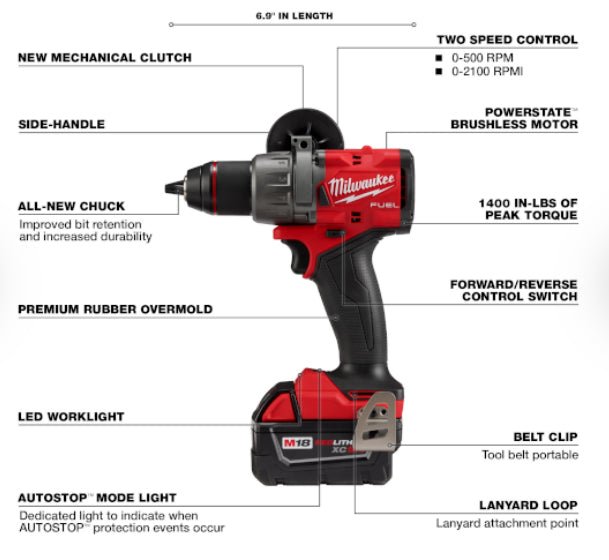 Milwaukee 1/2" Drill Driver Kit - 2903 - 22 - Lined Out Milwaukee 1/2" Drill Driver Kit - 2903 - 22Drill Driver