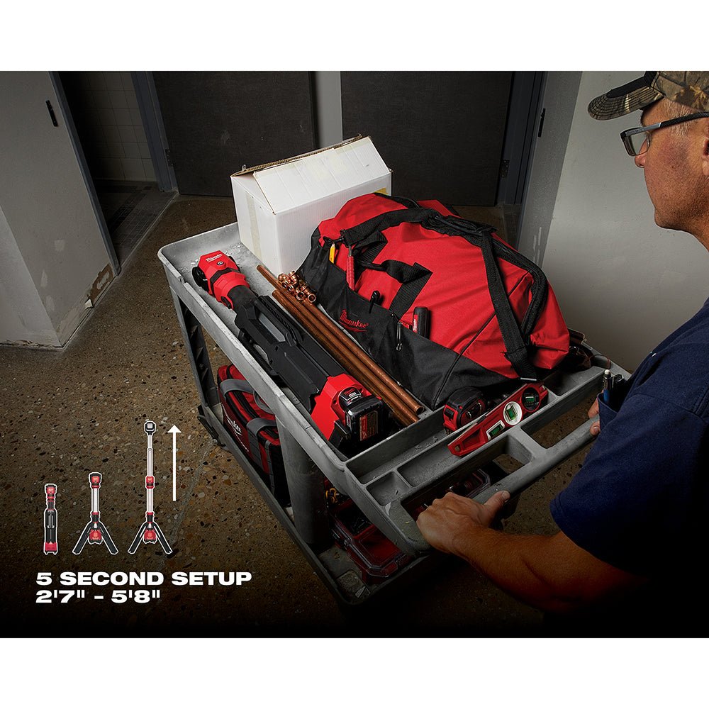 Milwaukee 2132 - 20 M12™ ROCKET™ Dual Power Tower Light - Lined Out Milwaukee 2132 - 20 M12™ ROCKET™ Dual Power Tower LightWork Lights
