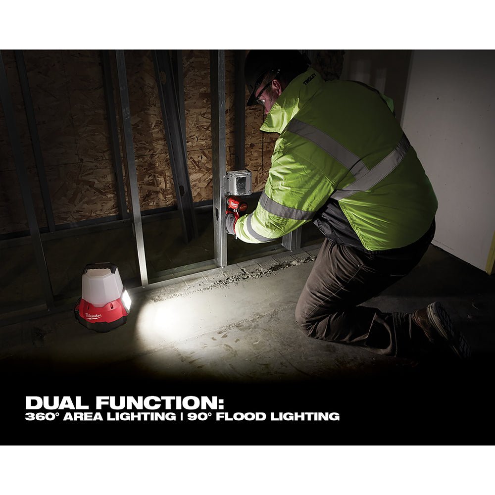 Milwaukee 2144 - 20 M18™ RADIUS™ Compact Site Light with Flood Mode - Lined Out Milwaukee 2144 - 20 M18™ RADIUS™ Compact Site Light with Flood ModeWork Lights