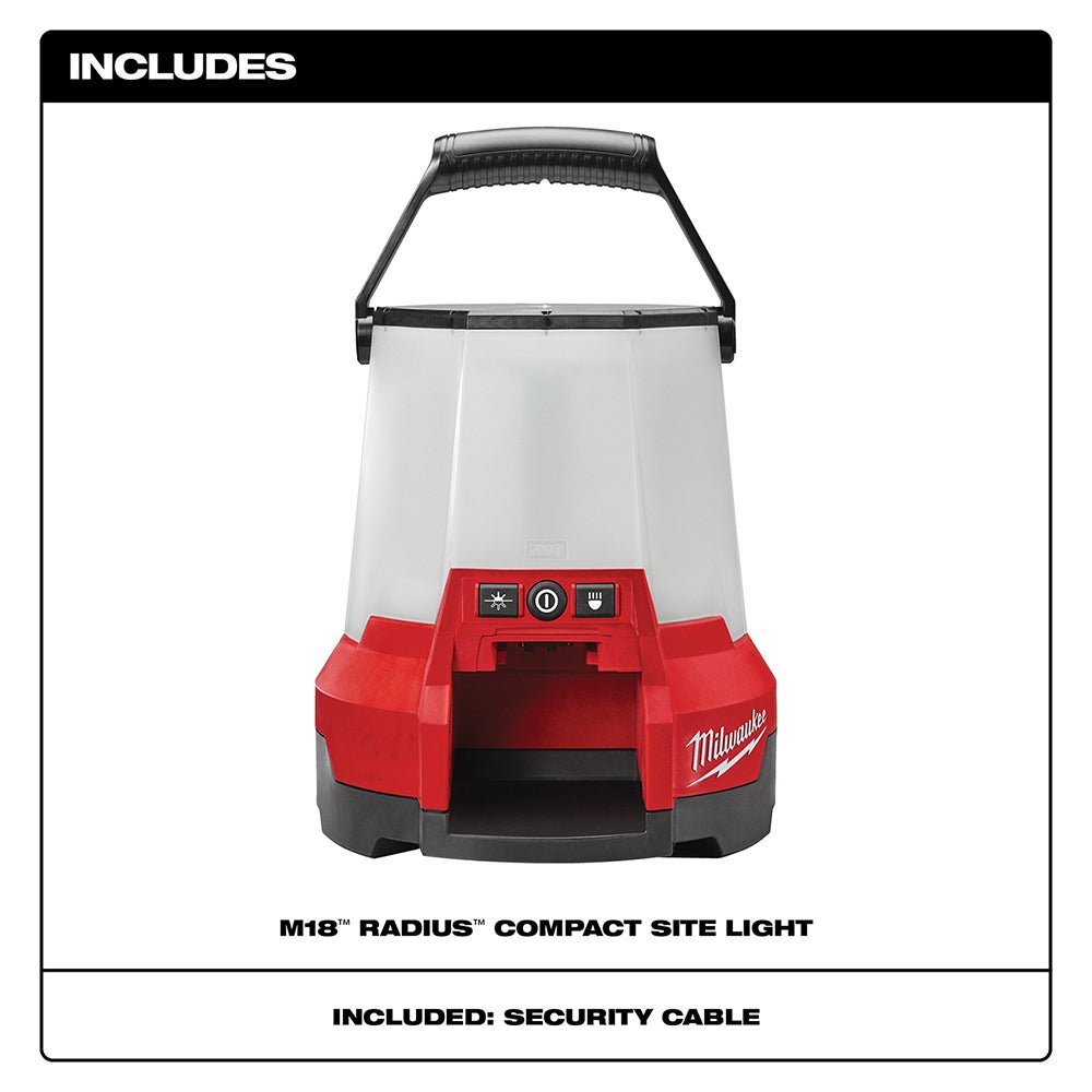 Milwaukee 2145 - 20 M18™ RADIUS™ LED Compact Site Light - Lined Out Milwaukee 2145 - 20 M18™ RADIUS™ LED Compact Site LightWork Lights