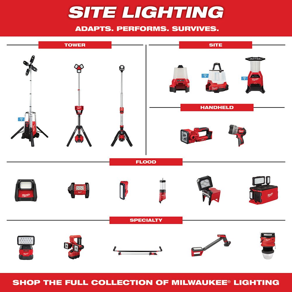 Milwaukee 2145 - 20 M18™ RADIUS™ LED Compact Site Light - Lined Out Milwaukee 2145 - 20 M18™ RADIUS™ LED Compact Site LightWork Lights
