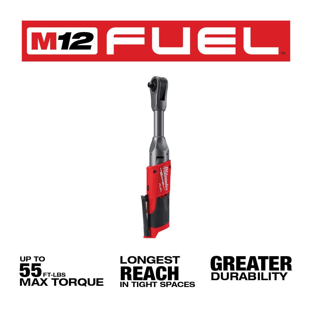 Milwaukee 2560 - 20 M12 FUEL™ 3/8 in. Extended Reach Ratchet - Lined Out Milwaukee 2560 - 20 M12 FUEL™ 3/8 in. Extended Reach RatchetImpact Wrenches & Drivers