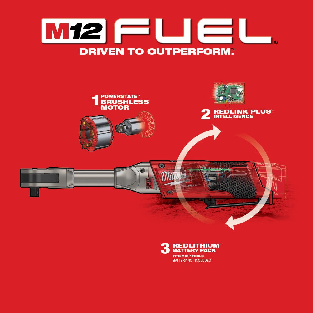 Milwaukee 2560 - 20 M12 FUEL™ 3/8 in. Extended Reach Ratchet - Lined Out Milwaukee 2560 - 20 M12 FUEL™ 3/8 in. Extended Reach RatchetImpact Wrenches & Drivers