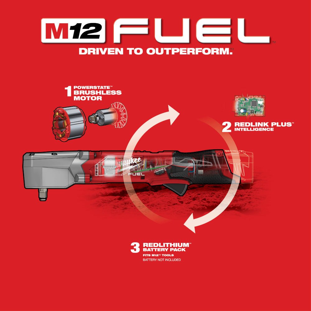 Milwaukee 2564 - 20 M12 FUEL™ 3/8" Right Angle Impact Wrench (Tool Only) - Lined Out Milwaukee 2564 - 20 M12 FUEL™ 3/8" Right Angle Impact Wrench (Tool Only)Impact Wrenches & Drivers