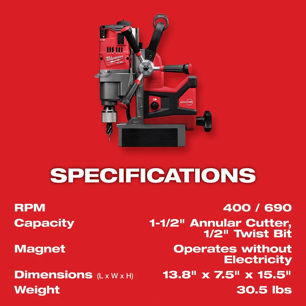 Milwaukee 2788 - 22HD M18 FUEL™ 1 - 1/2" Lineman Magnetic Drill High Demand™ Kit - Lined Out Milwaukee 2788 - 22HD M18 FUEL™ 1 - 1/2" Lineman Magnetic Drill High Demand™ KitDrill Presses