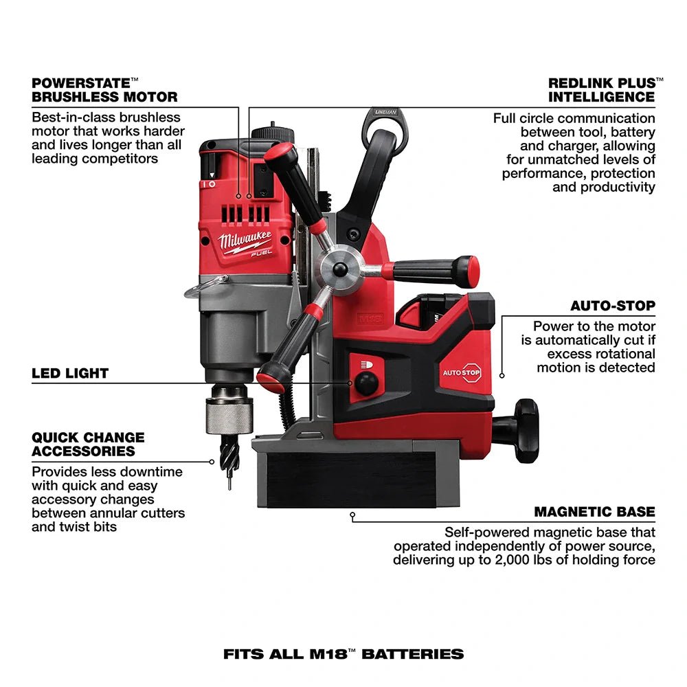 Milwaukee 2788 - 22HD M18 FUEL™ 1 - 1/2" Lineman Magnetic Drill High Demand™ Kit - Lined Out Milwaukee 2788 - 22HD M18 FUEL™ 1 - 1/2" Lineman Magnetic Drill High Demand™ KitDrill Presses